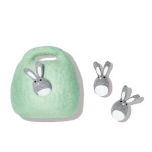 LOVEVERY Bunnies in a Felt Burrow | The Babbler Play Kit | Months 13, 14, 15